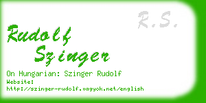 rudolf szinger business card